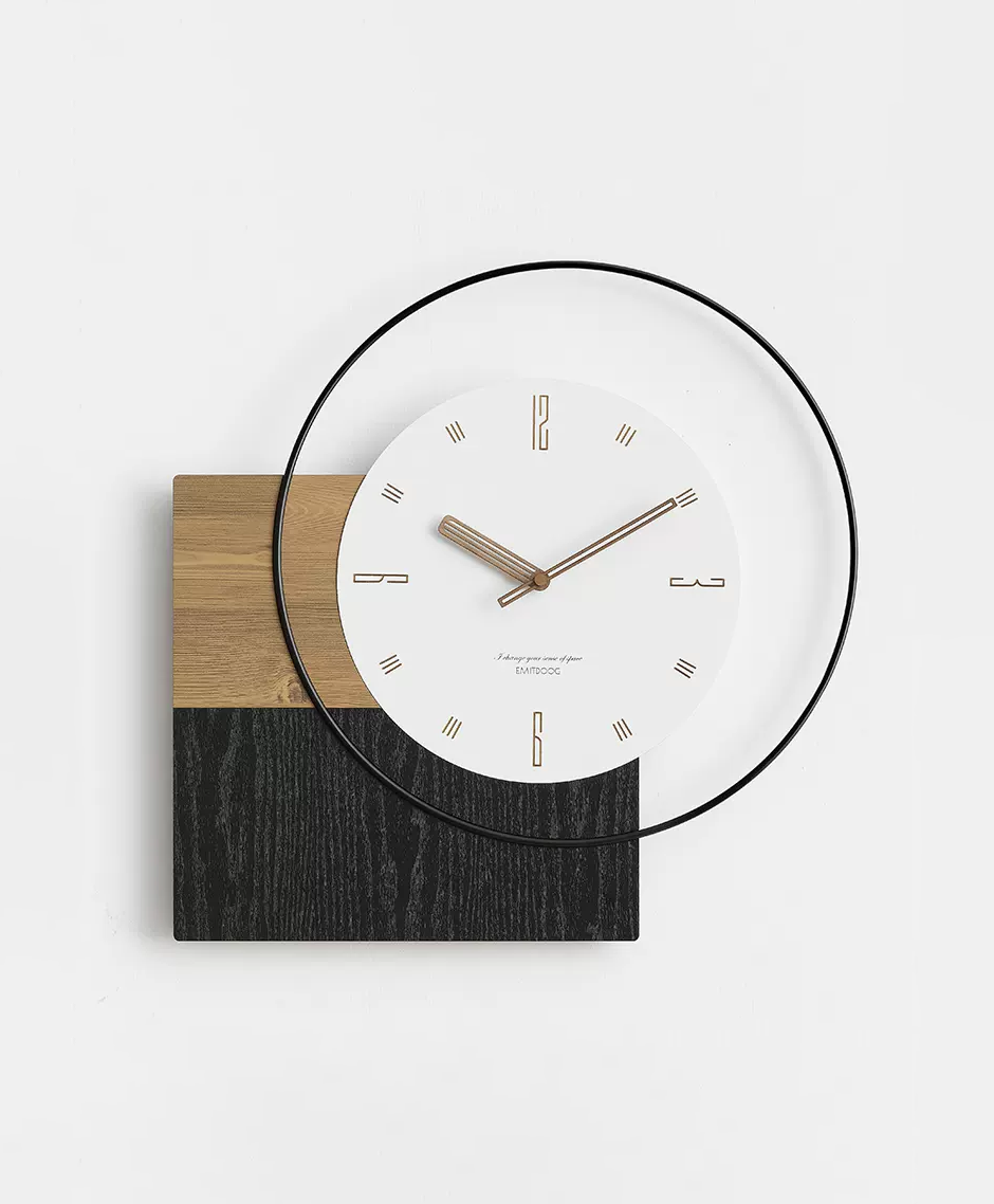 Emitdoog Minimalist Wood Grain Clock